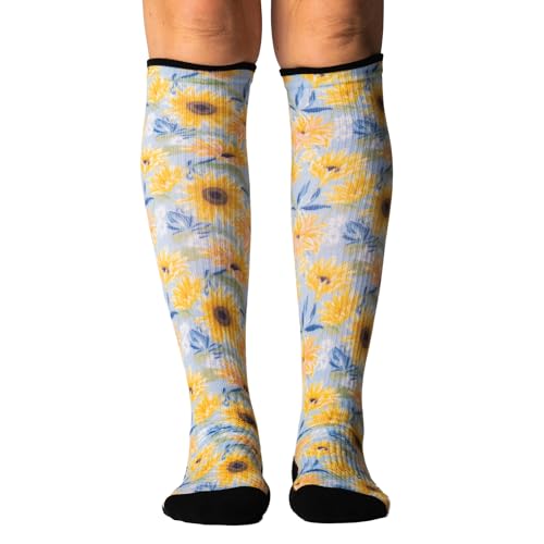 Image of Viasox Compression Socks for Women and Men, Knee High Socks 12-15 mmhg Circulation Support for Flight, Travel, Daily