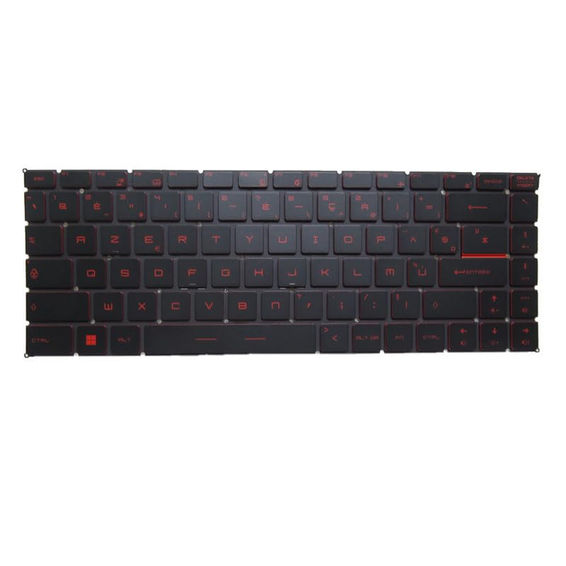 Clavier rétroéclairé mots rouges pour MSI PS42 Moderne disposition FR AZERTY