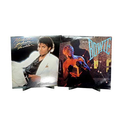 Hudson Hi-Fi BENDYY Soporte de exhibición de Discos de Vinilo para Escritorio Contenedor de álbum LP contemporáneo - Plateado - Paquete de 2