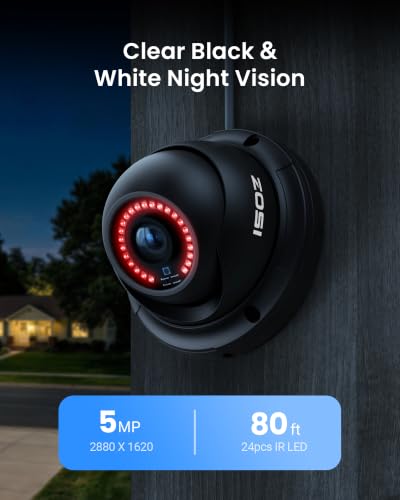Image of ZOSI 8 Channel 4K NVR with 4 x 5MP PoE Dome Security Camera System, 2TB HDD | AI Human /Vehicle Detection, Instant Alerts, 80ft Night Vision, Outdoor Indoor, 24 /7 Record, 16CH Expandable, Remote Access