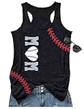Baseball Mom Tank Tops for Women Funny Baseball Workout Tank Tops Summer Sleeveless Baseball Tee Shi