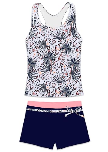 Image of Little Girls' Summer Swimwear Two Piece Boyshort Tankini Kids Swimsuit