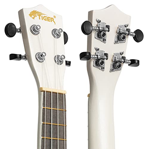 Ukulélé Soprano TIGER UKE7 Blanc : Le Cadeau Musical Idéal avec Pack Accessoires