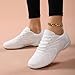YSMIIH Women Cheerleading Dance Fashion Trainers Sneakers Lace Up Gym Athletic Sport Training Ventilate Line Fabric Fashion Sport Shoes(White,10