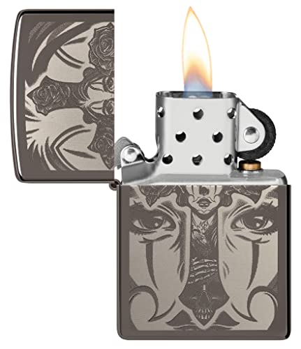 Encendedor Zippo Day of The Dead Skull Cross Black Ice miniatura 3