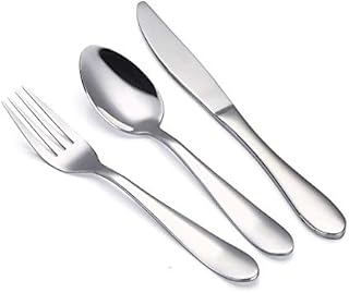 VANRA Children's Cutlery Set Stainless Steel Tableware Set Silver Utensils for Kids Toddlers (Chrome Finished) (Fork Spoon Knife)