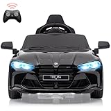 12VToddler Electric Vehicle,Ride On Car for Kids,Licensed by BMW M4 for 37-83 Months,with Remote Control,3 Speed,Led Light,Suspension System,3 Speeds, Bluetooth,Black