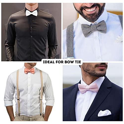 Pack of 6 set Bow Tie Clips Hardware 7/8" Nickel Cravat Clip Fasteners Adjustable Straps on Bow Ties Nickel Bow Tie Clip DIY Bow Tie 3-Piece Hardware Sets Tie Accessories Metal Bow Ties Hook Fastener3