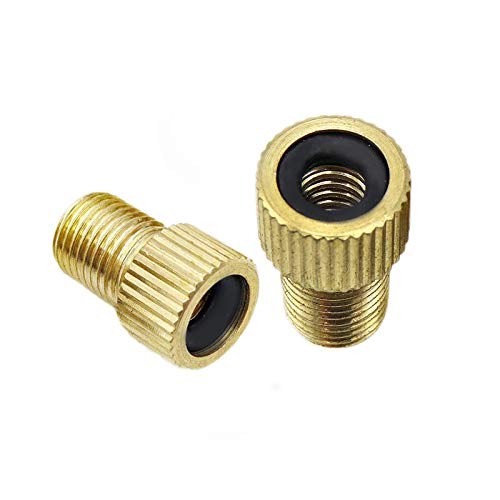 July Miracle 2Pcs Brass Presta to Schrader Bike Valve Adaptor Adapter Converter