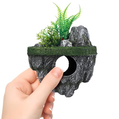 Alasum Déco Aquarium pour Poissons en Résine Flottante Design Réaliste et Forme de Roche Unique, Décoration Aquarium Flottante Résistante à l'usure pour...