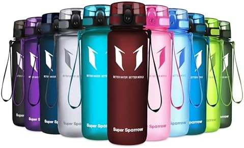 Super Sparrow Sports Water Bottle - 350ml & 500ml & 750ml & 1000ml - Non-Toxic BPA Free & Eco-Friendly Tritan Co-Polyester Plastic - For Running, Gym, Yoga, Outdoors and Camping - View 3