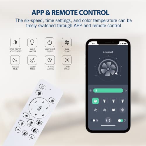 Kamlam Bladeless Ceiling Fan With 3-Color Dimmable Light, 22" Modern Enclosed Multi-Speed Low Profile Ceiling Fans With Remote Control, For Bedroom/Dining Room/Kitchen Flush Mount (Black) #TOP2