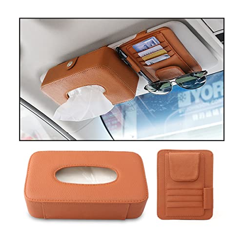 BESULEN Car Tissue Holder and Sun Visor Organizer, Leather Backseat ...