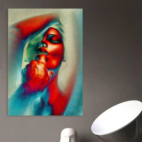 Peinture sur toile abstraite femme couple sans cadre 70x100 cm
