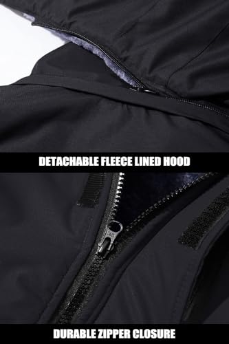 Foto von MAGCOMSEN Snowboardjacke Herren Softshell Winterjacke Winddicht Funktionsjacke Winter Wasserdicht Skijacke Atmungsaktiv Winterparka mit Innenfleece Schwarz 3XL