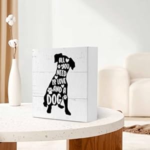 All You Need is Love and a Dog Rustic Dog Wood Box Sign Desk Decor Funny Dog Wooden Box Block Sign Decorations for Home Tabletop Desk Decor Dog Lover Gifts 5 X 5 Inch All You Need is Love and a Dog Rustic Dog Wood Box Sign Desk Decor Funny Dog Wooden Box Block Sign Decorations for Home Tabletop Desk Decor Dog Lover Gifts 5 X 5 Inch