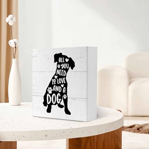 All-You-Need-is-Love-and-a-Dog-Rustic-Dog-Wood-Box-Sign-Desk-Decor-Funny-Dog-Wooden-Box-Block-Sign-Decorations-for-Home-Tabletop-Desk-Decor-Dog-Lover-Gifts-5-X-5-Inch All You Need is Love and a Dog Rustic Dog Wood Box Sign Desk Decor Funny Dog Wooden Box Block Sign Decorations for Home Tabletop Desk Decor Dog Lover Gifts 5 X 5 Inch