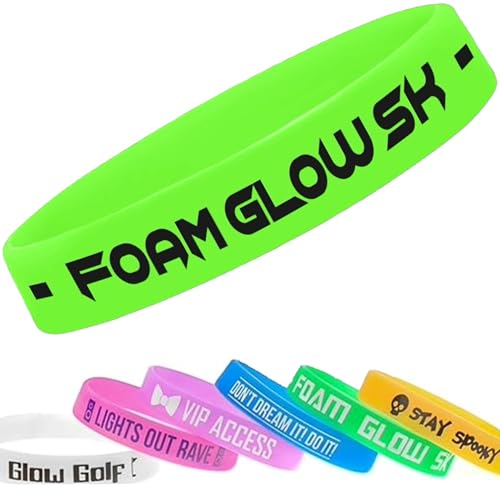 USMG 20/50/100 Count Custom Glow-in-the-Dark Neon Silicone Wristbands - Personalized Printing - Add Your Message - Ideal for Motivation, Events, Companies, Support, Fundraisers & Awareness., Adult,