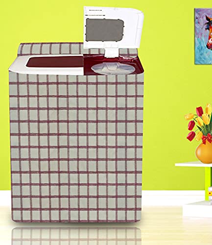 KANUSHI Industries® 100% wasserdichte und staubdichte Top-Load halbautomatische Waschmaschinenabdeckung (geeignet für 6 kg, 6,5 kg, 7 kg, 7,5 kg) (VAR-WASMAC-NW-NEW-05-SEMI) Cover