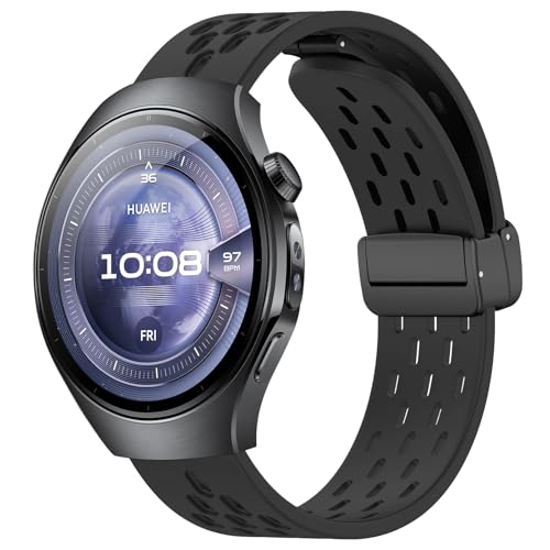 [SumNeol] 22mm �o���h Huawei Watch GT Runner 2/GT6 Pro 46mm/GT6 46mm/GT5 Pro/GT5/GT4/GT3(46 mm) �Ή� �����o���h �V���R���f�� ���C�o�b�N�� �}�O�l�b�g���o�b�N�� ��