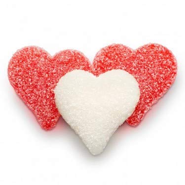 Candy Shop Albanese Red & White Sour Gummy Hearts Sanded, Valentine's Day Gummy Hearts (4.5 Lb) #TOP23