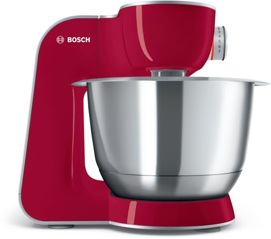 Bosch Série 4, Machine de cuisine, Mum 5, 1000 W, Rouge, Argent