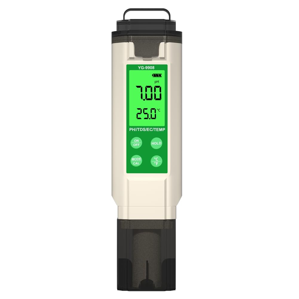 Vjsujehgy Digital Ph Meter Hydroponic Water Quality Tester Lcd Backlight Thermometer Ph/Ec/Tds Meter For Aquariums Spa
