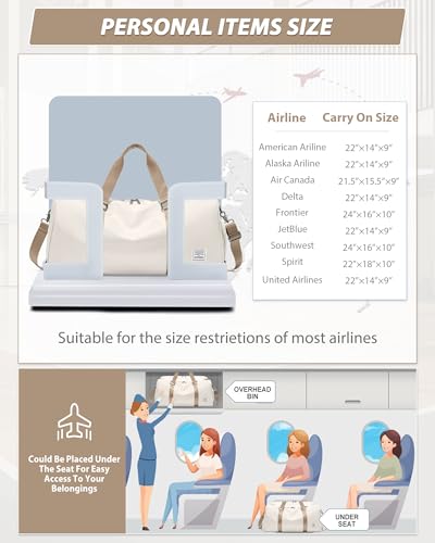 Image of Travel Duffle Bag,Weekender Overnight Bags for Women with Shoes Compartment,Tote Gym Bag Personal Item Carry On Bag for Travel Business Trips Sport Hospital Dance Beige Brown