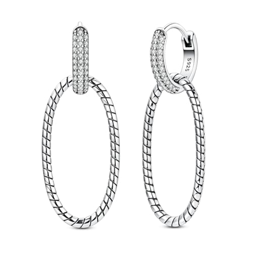 Boucles d'oreilles créoles en argent sterling 925 Hapour pour femmes, boucles d'oreilles pendantes, petites boucles d'oreilles bohèmes, design en corde pour oreilles...