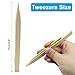 Piutouyar 3 Pack Bamboo Tweezers, Nonslip Anti Static Tweezer Repair Tool for Gold Leaf Sheet, Foil, Art, Craft