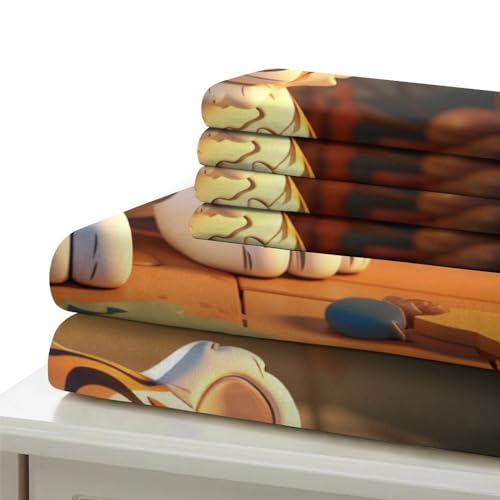 Housse de couette tigre sans repassage parure lit 3 pièces microfibre zippée - 6
