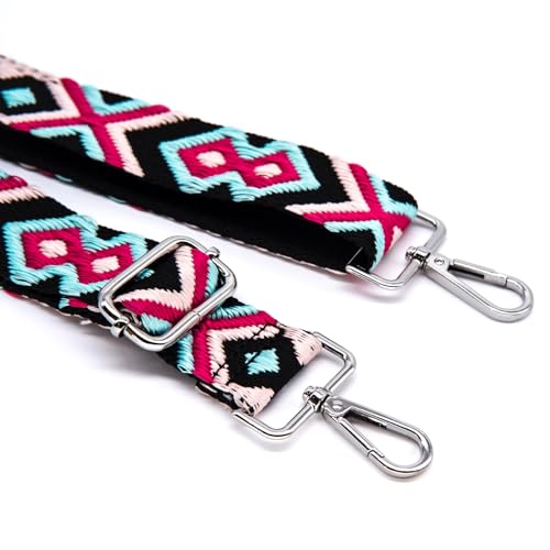 Image of S&loyoe Purse Straps Replacement Crossbody Bag Strap Adjustable Wide Guitar Straps for Handbags 1.5inch (Diamond 01 silver), Large
