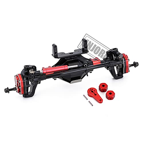 Injora Rc Axle Metal Front And Rear Portal Axle With Protector For 1:10 Rc Crawler Car Axial Scx10 & Scx10 Ii 90046 90047 Upgrade Parts(Black) #TOP1