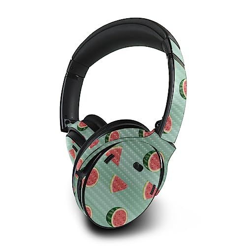 Image of MightySkins Carbon Fiber Skin Compatible with Bose QuietComfort 45 Headphones Watermelon Patch | Protective, Durable Textured Carbon Fiber Finish | Easy to Apply