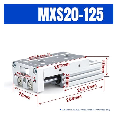 Cylindre pneumatique double effet MXS20-125 contre les déviations