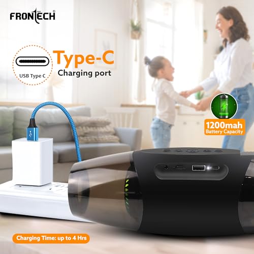 FRONTECH Portable Multi-Media Speaker with Bluetooth 5.3 |1200 mAh Long Battery Life | 8W Sound | TF Card Support| Immersive Sound - Black (SW-0188)