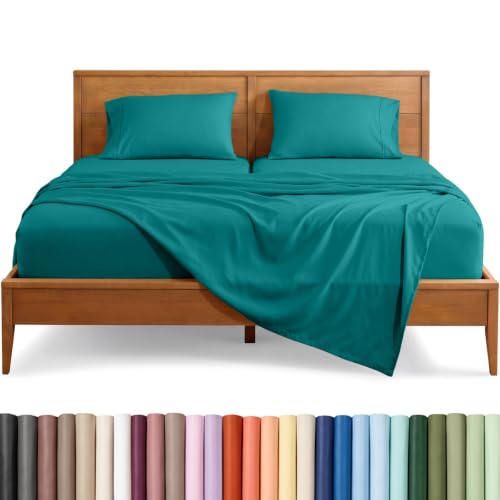 Bare Home Split King Sheet Set - 1800 Ultra-Soft (Split King, Emerald)
