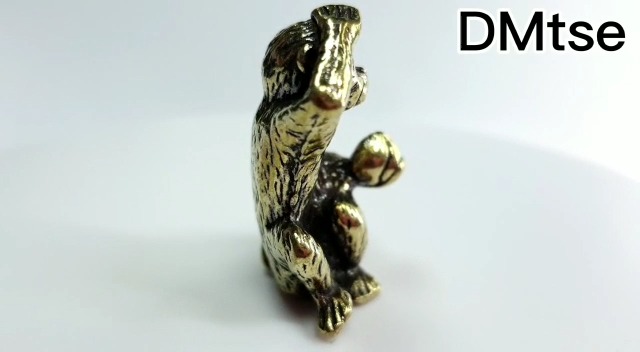 Estatua pequeña de mono en bronce para decoración miniatura 5