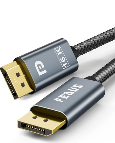 Image of FEDUS STRYKER 16K DisplayPort 2.1 Cable 16K@60Hz, 8K@240Hz, 4K@240Hz /144Hz,165Hz 1.5 Meter 80Gbps Dynamic HDR, HDCP 2.3, DP to DP Display Port Cord adapter for Gaming Monitor, GPU, PC, RTX 5090, 4090