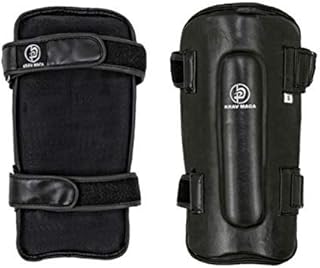 Krav Maga Deluxe Black Leather Shin Guards (Medium)