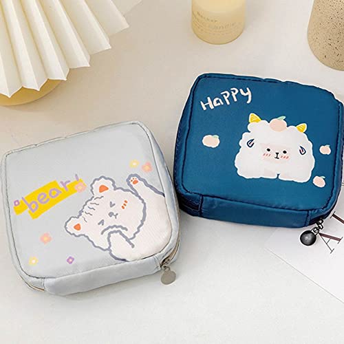 Women Girls Travel Kawaii Makeup Bag Sanitary Pads Bag Napkin Pouch Cosmetic Bags Coin Purse(Red) #TOP4