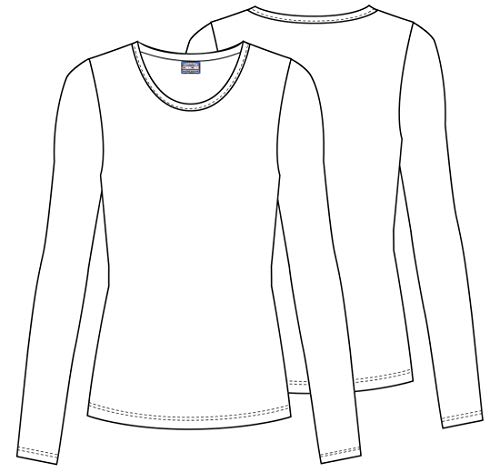 Cherokee Women's Long Sleeve Knit Underscrub Tee, Black, Medium