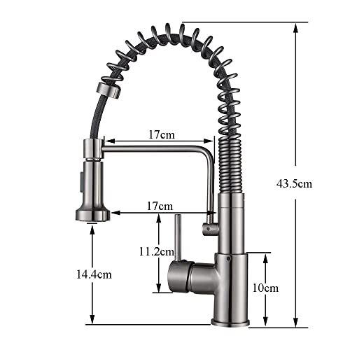 Grifo de cocina con monomando extraíble y rociador de doble función para fregadero 3
