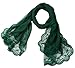 corciova Emerald Dark Green Long Women Lace Scarf Lightweight Hunter Pashmina Shawl