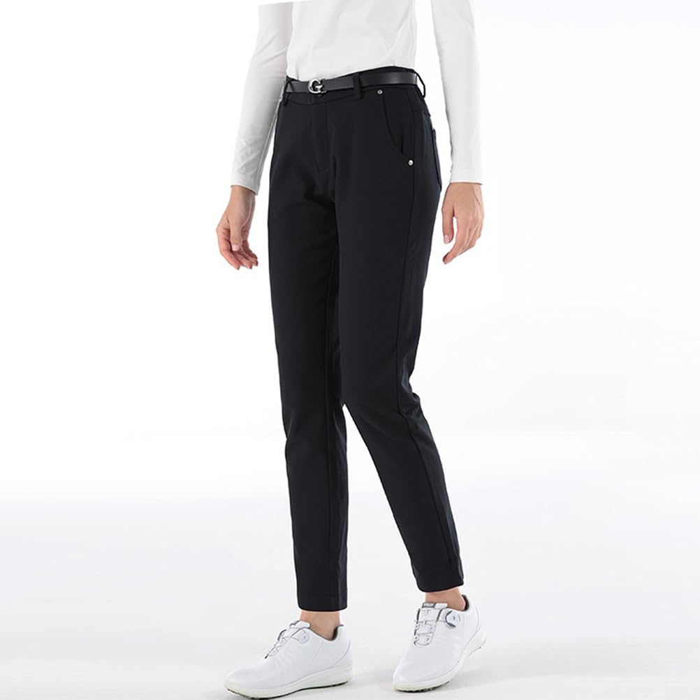 Pantalon De Golf pour Femme en Polaire d'hiver Pantalon Slim Chaud Pantalon De Travail Extensible Et Décontracté