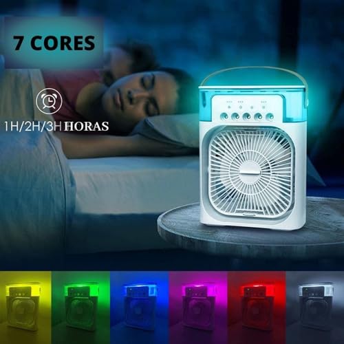Mini Ar Condicionado Ventilador Climatizador Umidificador Aromatizador Portátil 4 em 1 - Refresque,