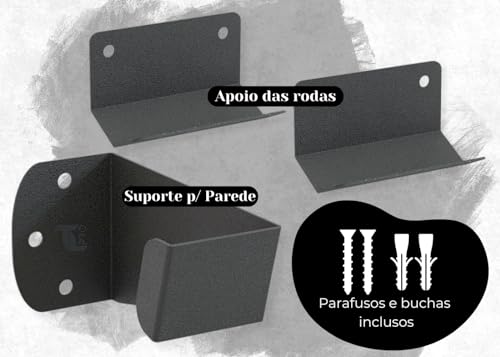 Suporte Parede Vertical Bicicleta TL PRO Bike Mountain Mtb Speed com Apoio de Roda Aço Durável Resis