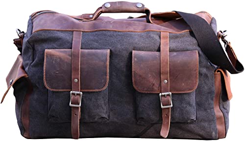 IBLUE Travel Duffel Bags For Men Women Waterproof Canvas Outdoor Sport Handbag With Wet Pocket Shoulder Strap, D1094 (A1, 21in)