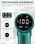 4V Cordless Screwdriver, Power Electric Screwdriver with LCD Screen Display, Rechargeable Tool Set with 15Pcs Driver Bits
