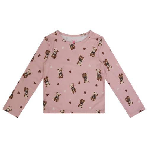 Image of Girls Long Sleeve Fall Graphic Tops, School Sports Tees, 4 Pack Multiple Pattern Tshirts